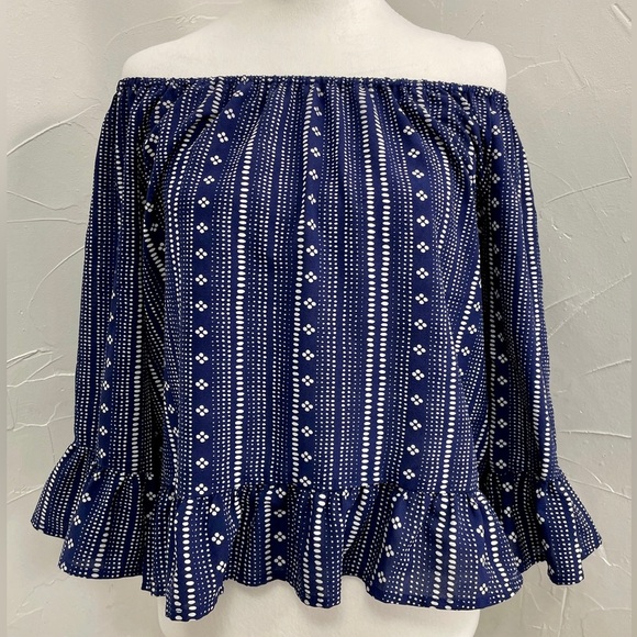 Sanctuary Bell Sleeves Blouse Navy​ - Picture 2 of 8